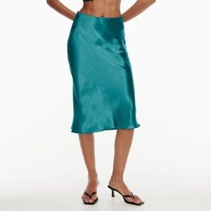 Babaton Slip Midi Skirt in Monarch Teal